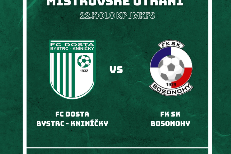 FC Dosta Bystrc - Kníničky Třetím domácím soupeřem budou Bosonohy! Muži "A"
