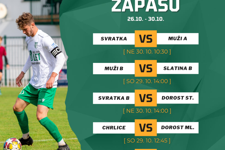 FC Dosta Bystrc - Kníničky Zápasový program 26.10. – 30.10. Oznámení